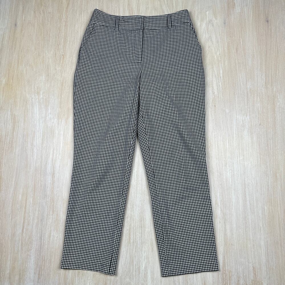 Joie High Rise Flat Front Chino Ankle Buffalo Plaid Preppy Edge Office Pants 8